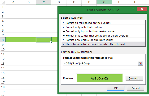 add in to highlight row and column of active-cell in excel 2011 for mac